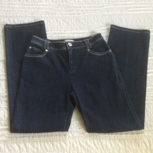 St. John Sport Dark Wash Flare Leg Jeans - Picture 1 of 4